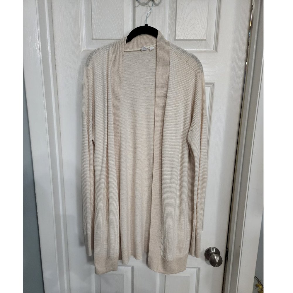 Textured Longline Open-Front Cardigan Sweater TALL